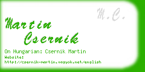 martin csernik business card